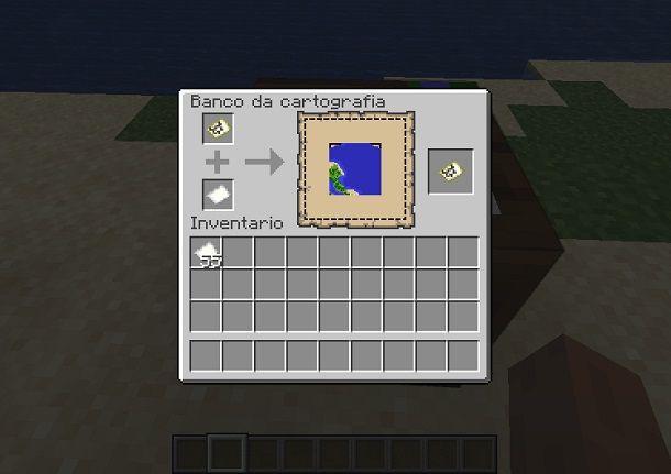 ampliamento mappa minecraft banco cartografia