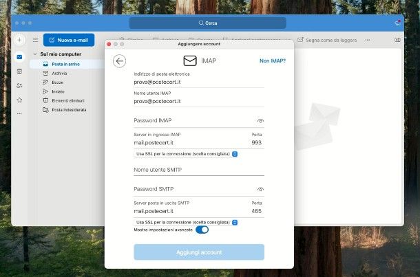 Come impostare posta elettronica su PC