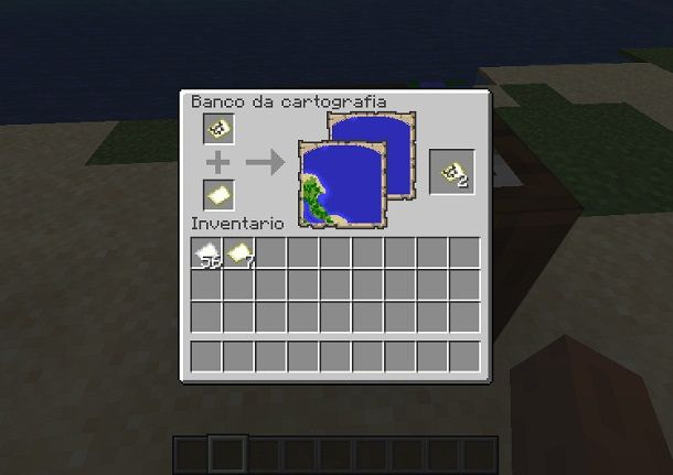clonazione mappa minecraft banco cartografia