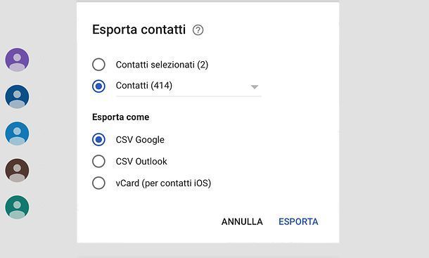 Come importare contatti da Google a Outlook