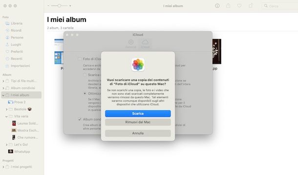 Eliminare una foto da Mac ma non da iCloud