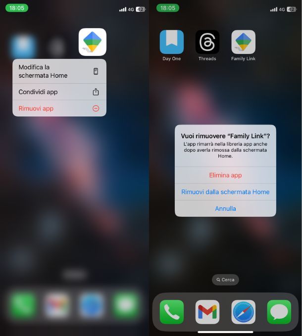 Disinstallare Family Link iOS