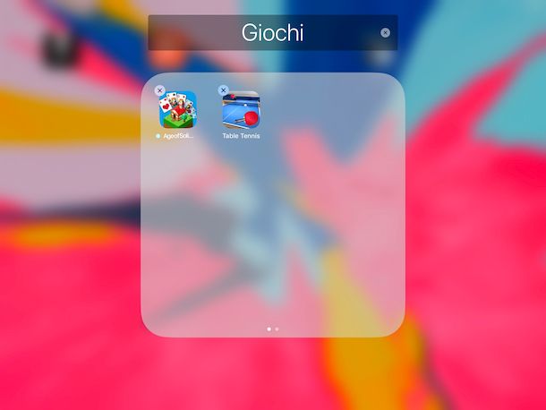 Creare una cartella nella home screen di iPad