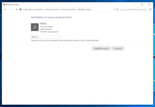 Account utente Windows 10