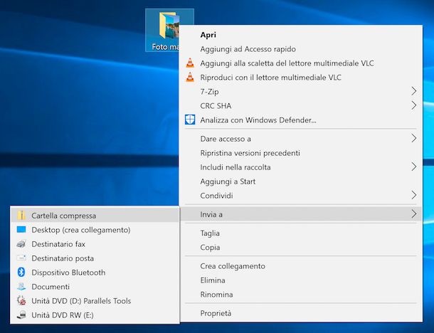 Immagine che mostra come creare un archivio ZIP da una cartella su Windows 10