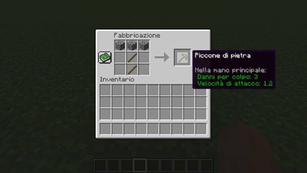 Come fare un piccone di pietra Minecraft