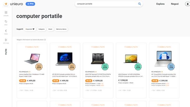PC portatili offerte Unieuro