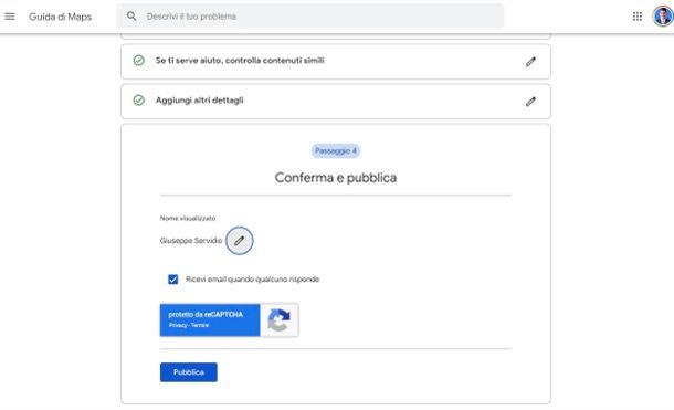 Contattare Google Maps su forum di Google
