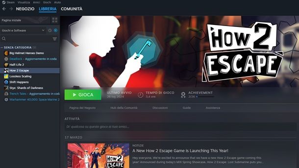 Come vedere ore Steam PC