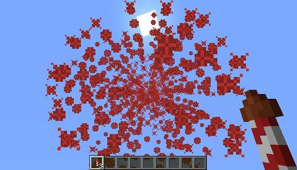 Fuochi d'artificio su Minecraft