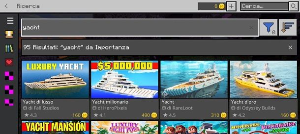 Realizzare uno yacht su Minecraft Bedrock