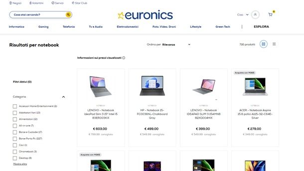Notebook offerte Euronics