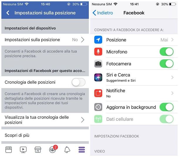  Come disattivare localizzazione Facebook iPhone