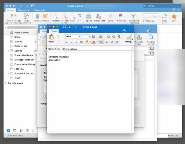 Inserire una firma in Outlook per Mac