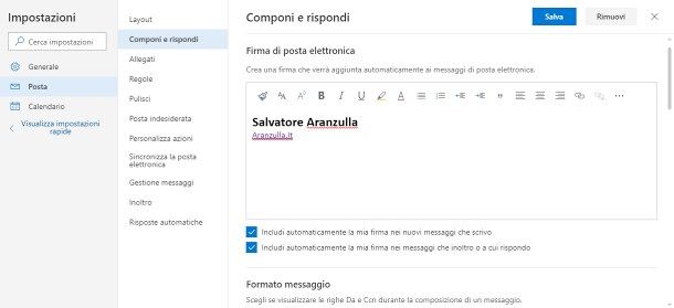 Come inserire la firma in Outlook.com