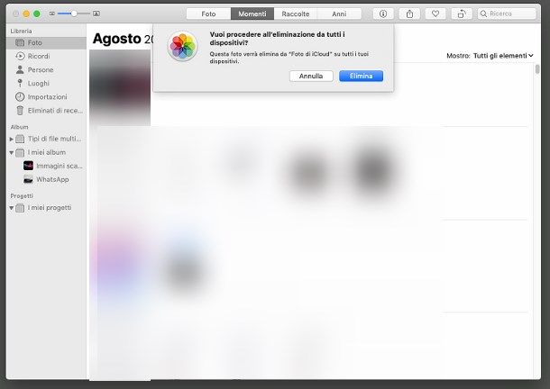 Come eliminare foto da iCloud su Mac