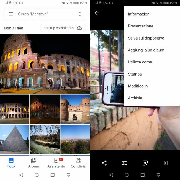 google foto download immagini
