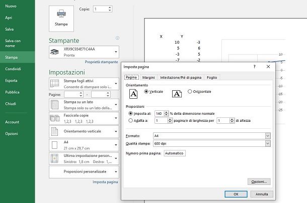 ingrandire stampa excel