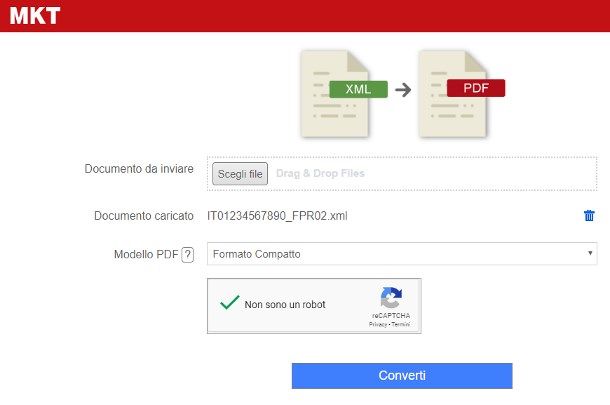 Come convertire un file XML in PDF online - MKT