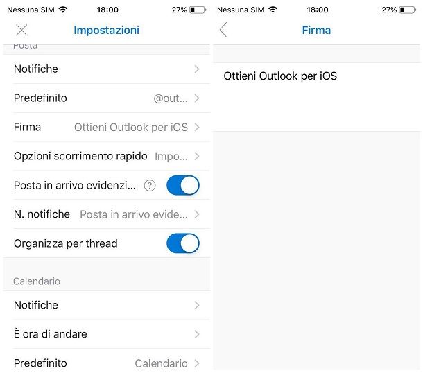 Come inserire la firma in Outlook su iPhone