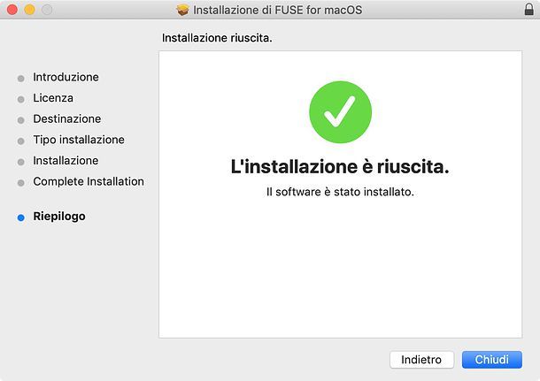Installazione FUSE for macOS