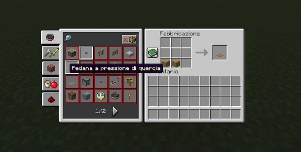 pedana a pressione minecraft