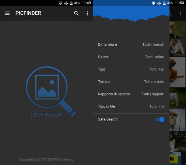 picfinder ricerca immagini