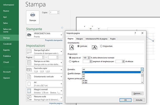 stampare a4 excel