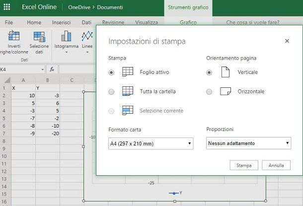 stampare da excel online