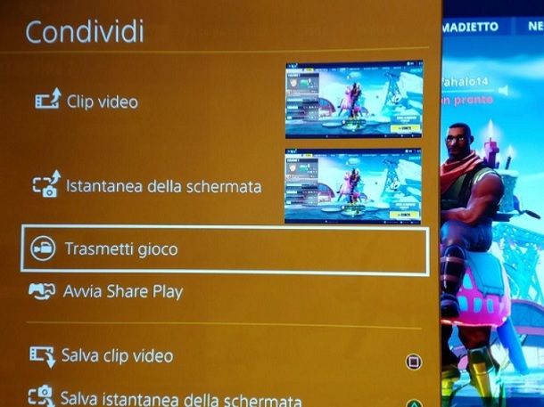 Trasmetti Gioco PS4