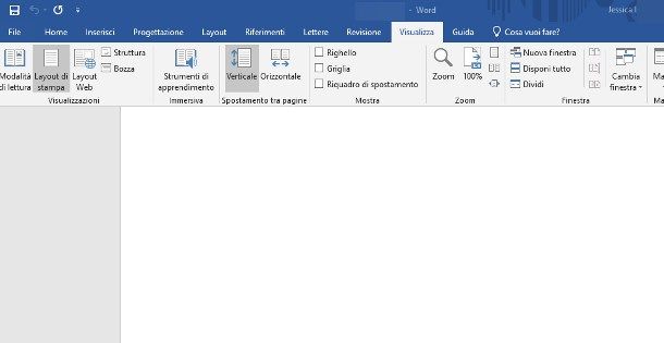 Inserire righello in Word per Windows