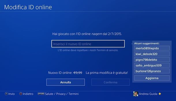 Modifica ID da PS4