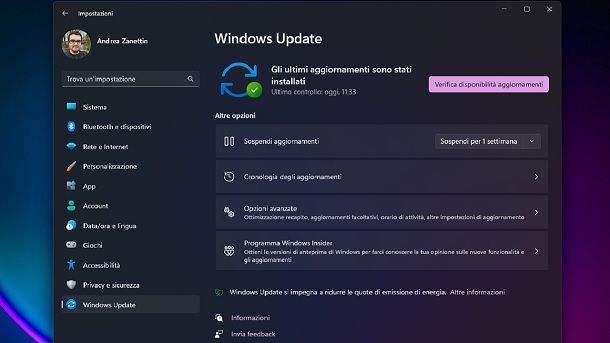 Aggiornamenti Windows 11 Windows Update