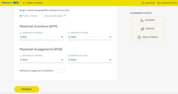 Disattivare pagamenti contactless Postepay