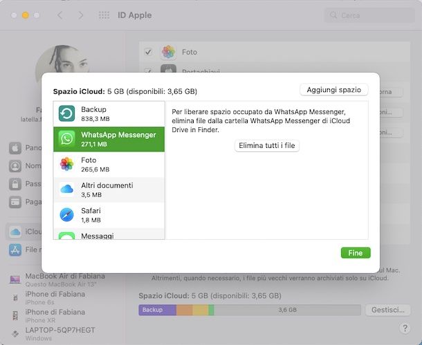 Eliminare backup WhatsApp iCloud client