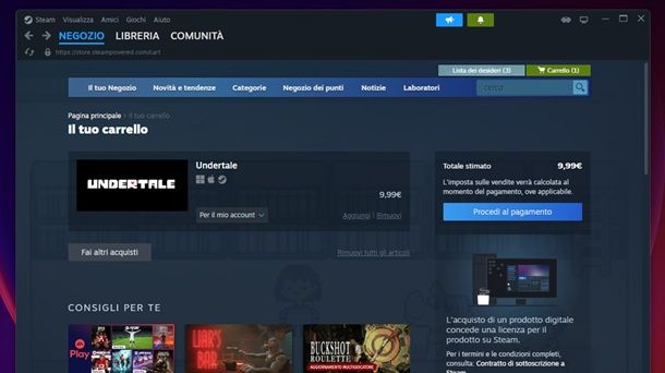 Come acquistare Undertale PC Steam