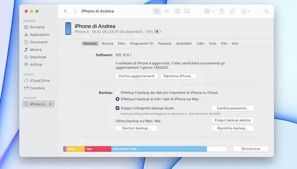 Configurare tramite macOS