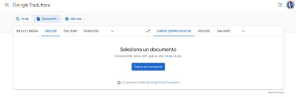 Tradurre documenti con Google Traduttore