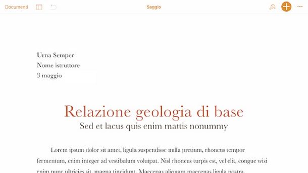 Applicazioni iPad per scrivere Apple Pages