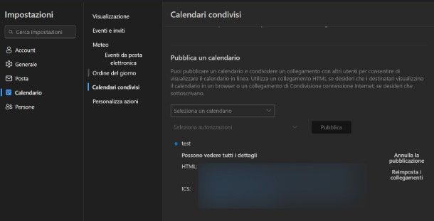 Come non condividere calendario Outlook