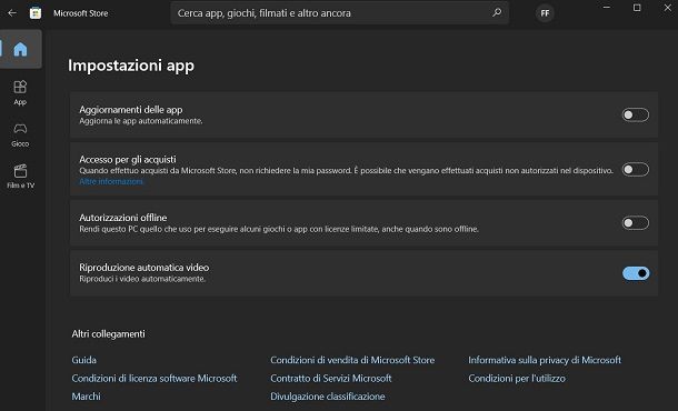 Come disattivare aggiornamenti automatici app Windows 10