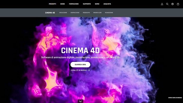 Altri programmi per animazioni 3D a pagamento Cinema 4D