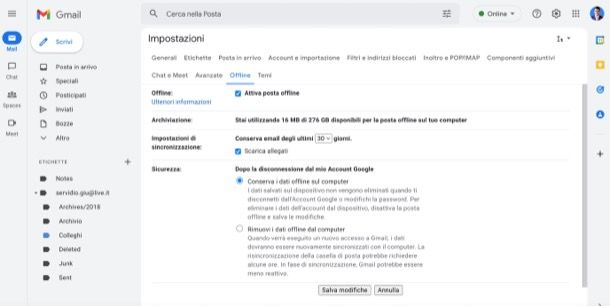 Posta offline Gmail