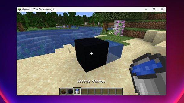Secchio acqua Calcestruzzo nero Minecraft