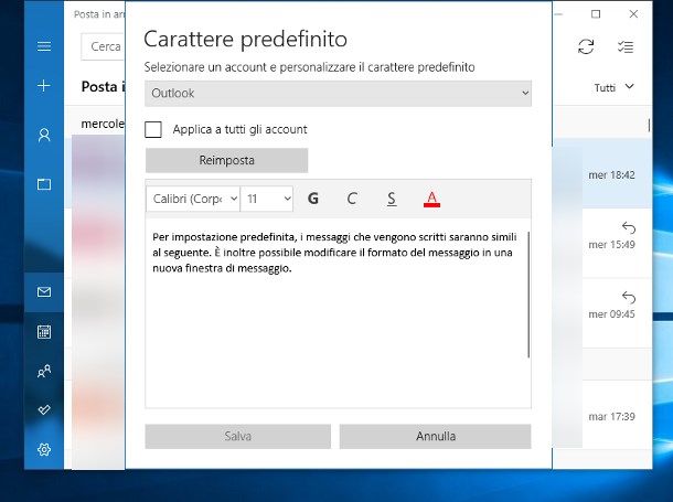 Come ingrandire i caratteri nei client di posta elettronica