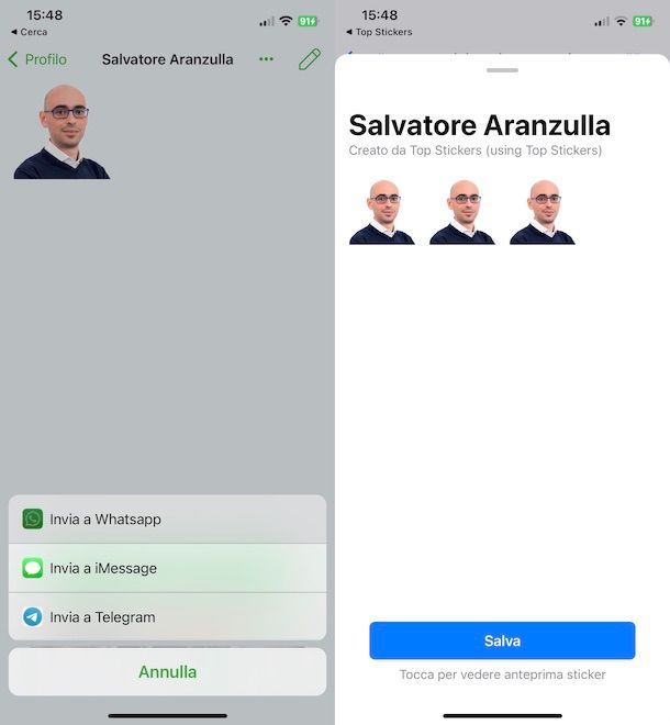 Aggiungere sticker WhatsApp