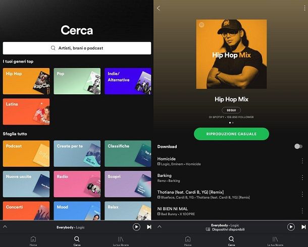 Come seguire Playlist Spotify