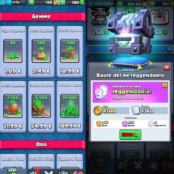 Microtransazioni Clash Royale