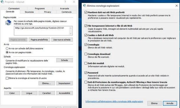 Come cancellare password memorizzate Explorer