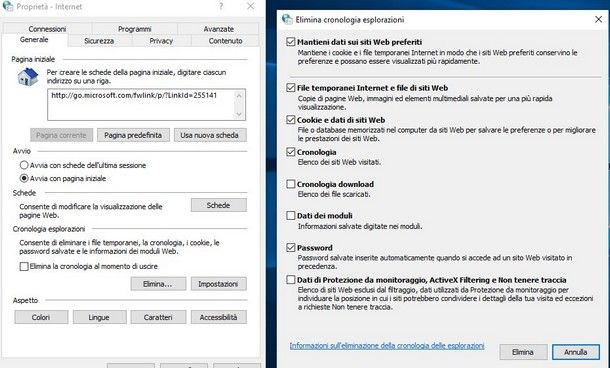 Come cancellare password memorizzate Explorer